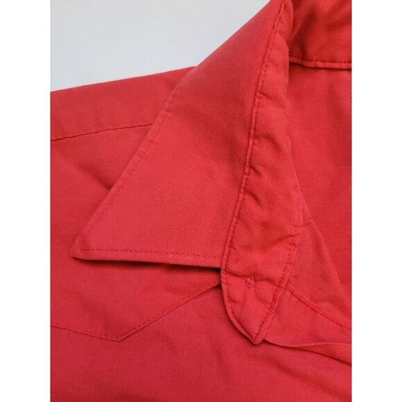 Wrangler Red Cowboy Cut Collared Pearl Snap Button Down Shirt Size X- Long - Picture 3 of 10